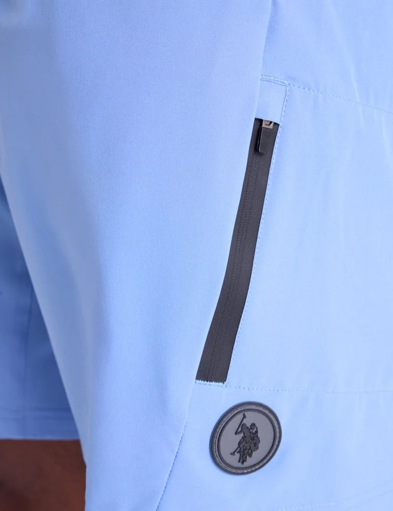 Мужские шорты для плавания U.S. Polo Assn. 8.5" Zip Cargo, голубой — фото 4