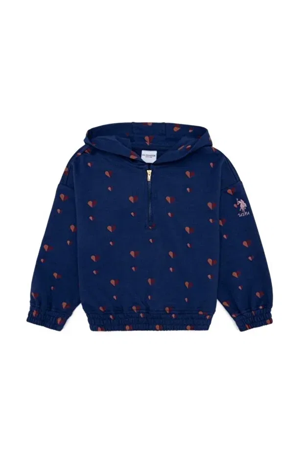 Детская толстовка с капюшоном оверсайз U.S. Polo Assn., Dark Blue