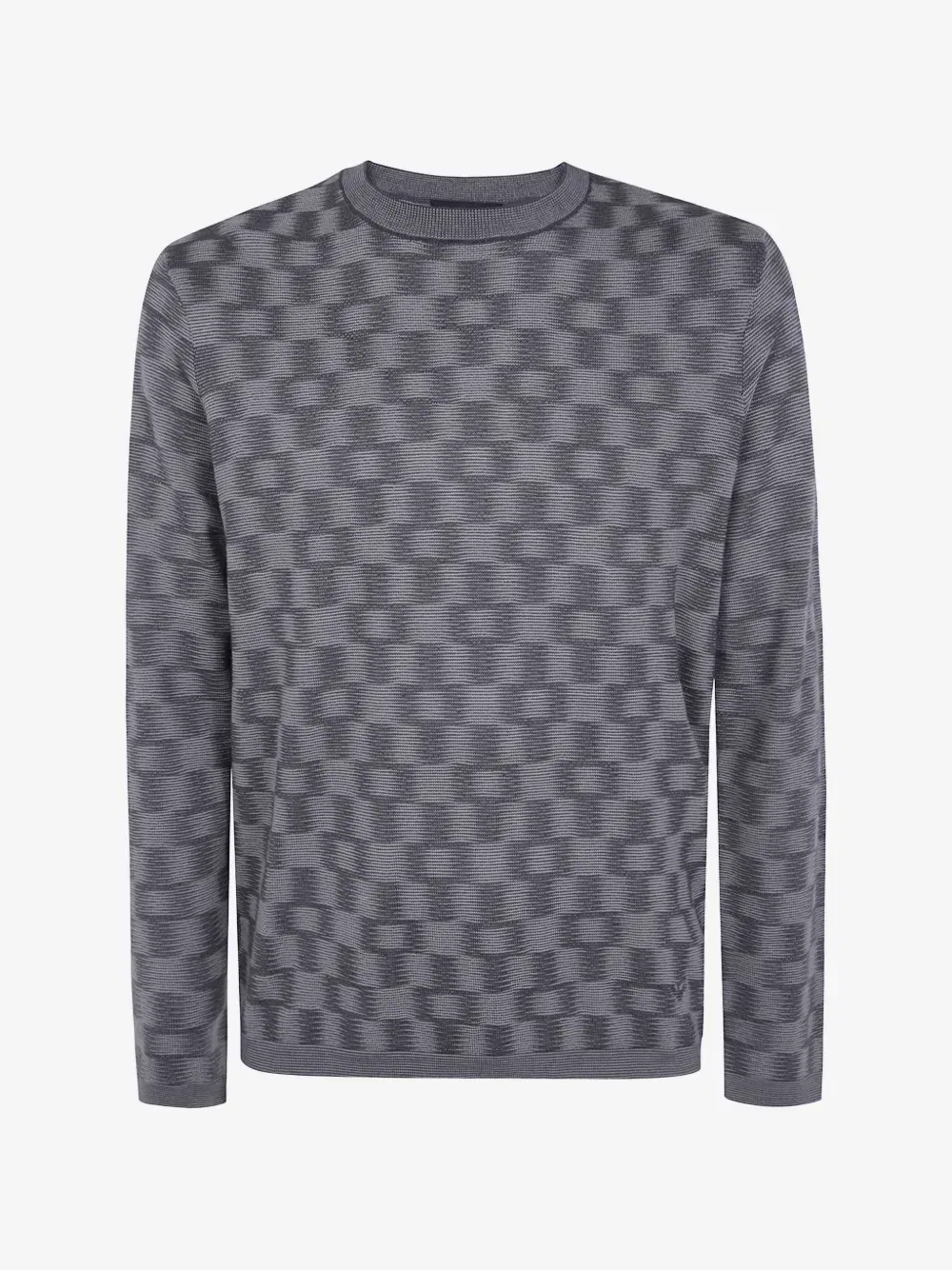 Вязаный джемпер из натуральной шерсти Signature Capsule EMPORIO ARMANI, серый