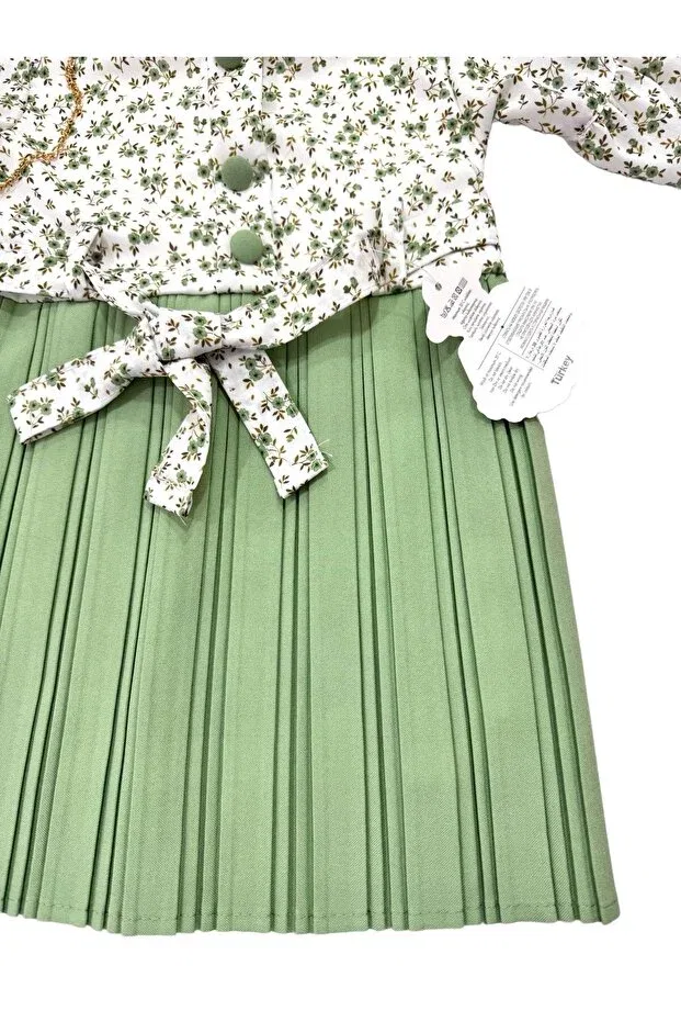 Детское платье для девочек плиссированное Esterella, Green — фото 2