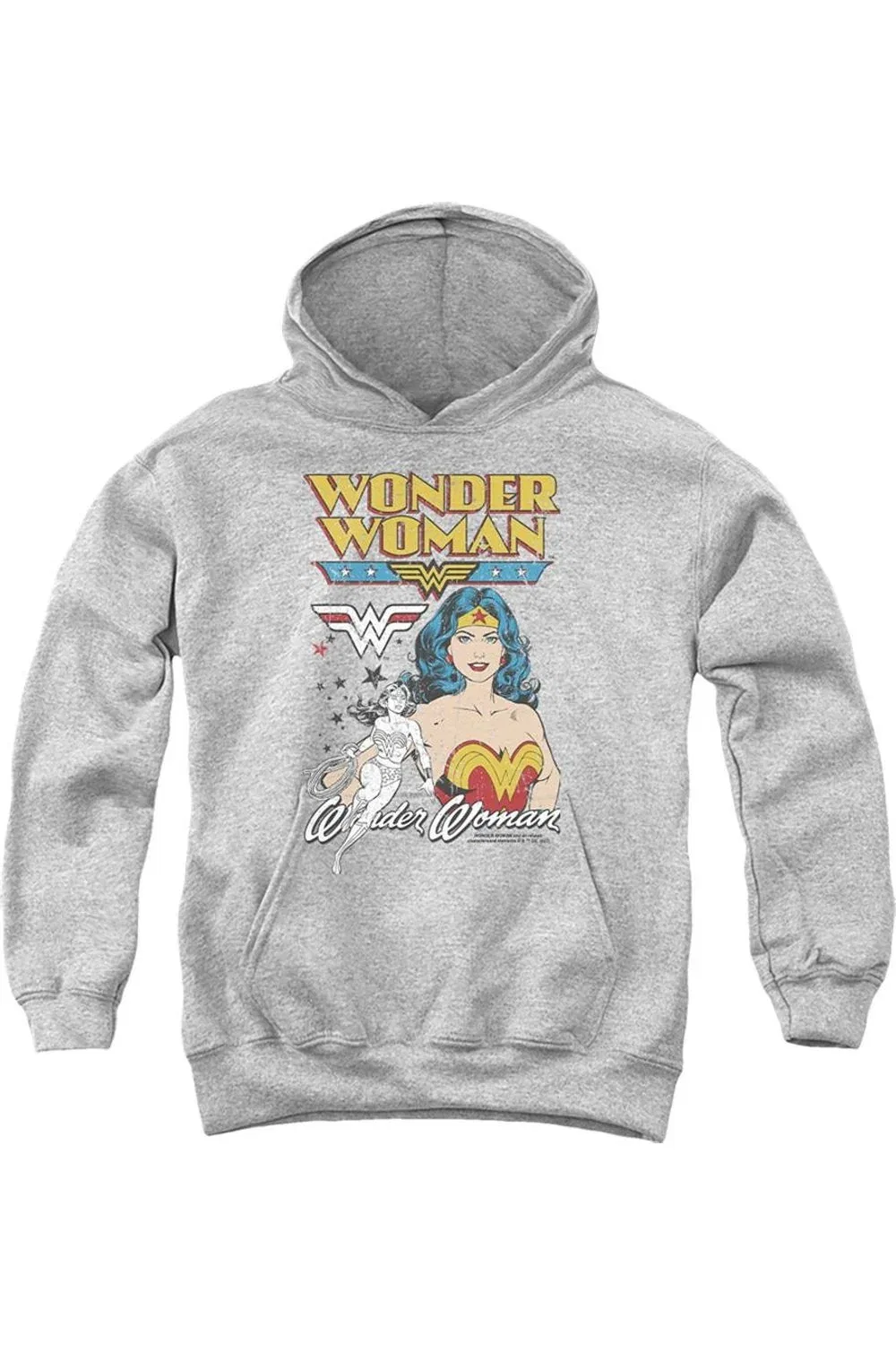 Детское худи с капюшоном Wonder Woman Wonderwoman Duo Gildan, Athletic Heather