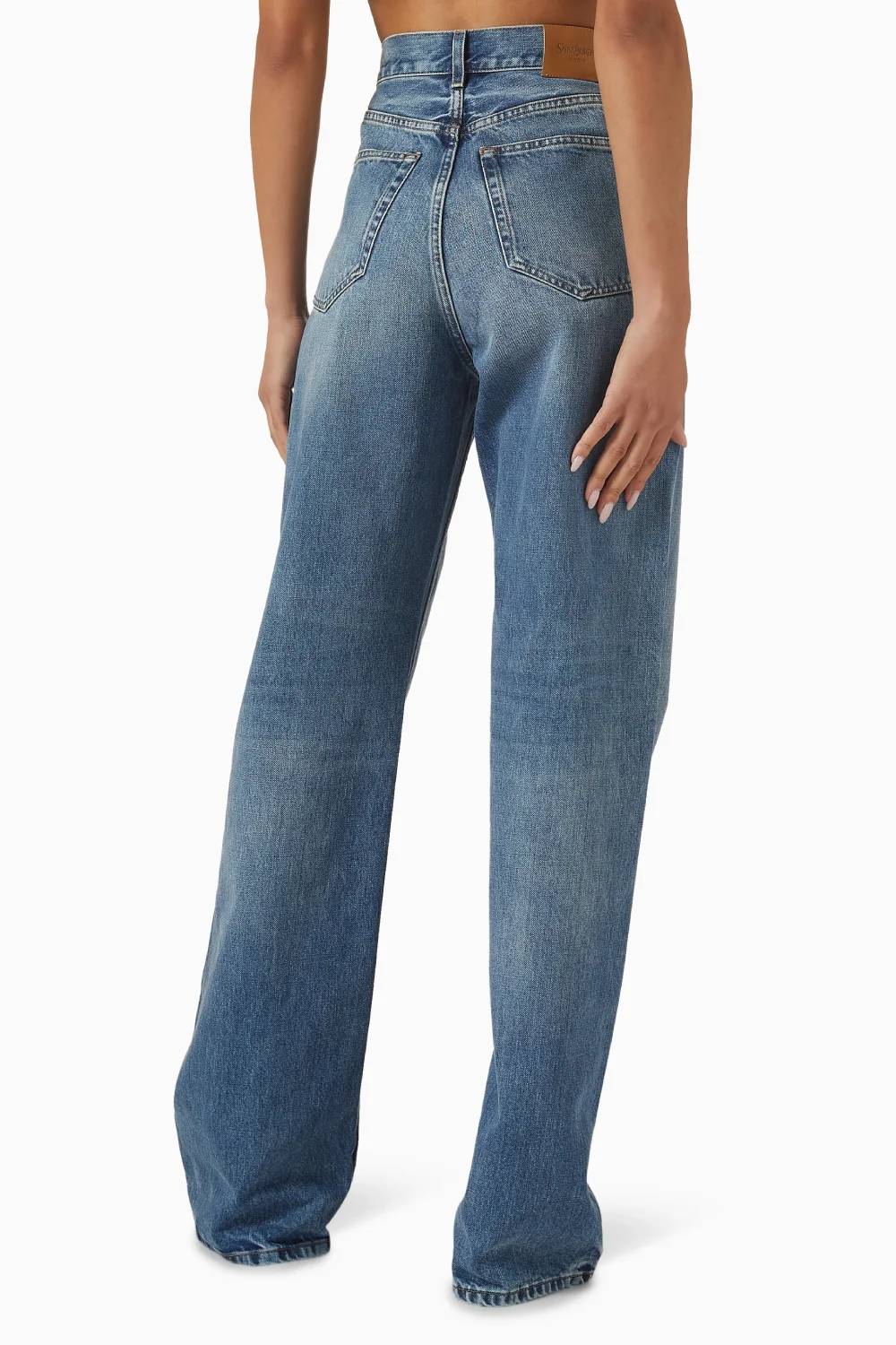 Джинсы Saint Laurent V-Waist Baggy, синий — фото 3
