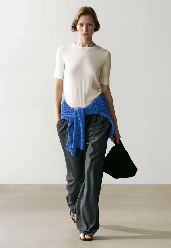 Брюки шерстяные Trousers Massimo Dutti, серый — фото 2
