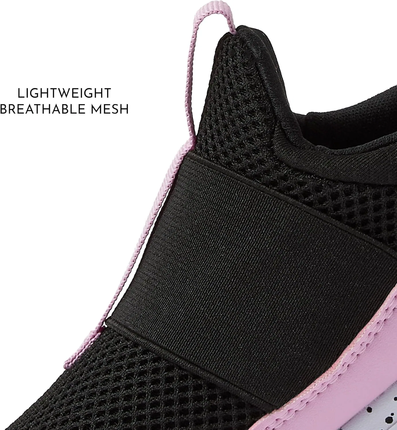 Детские кроссовки без шнурков с легким верхом Avia Avi-Play Slip On, Black/White/Pink — фото 2