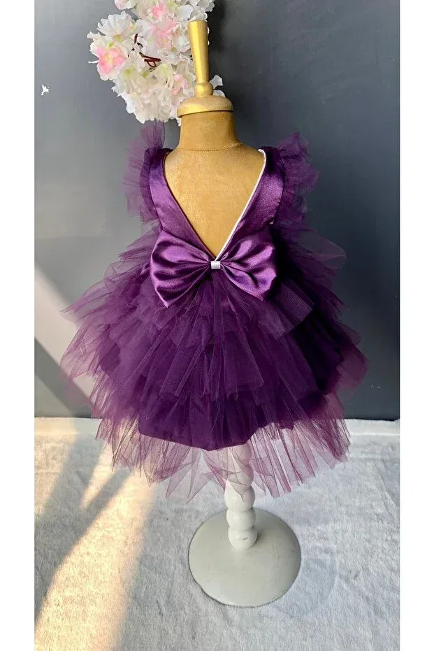 Детское платье для девочек из фатина Petite Ponpon Baby, Purple — фото 2