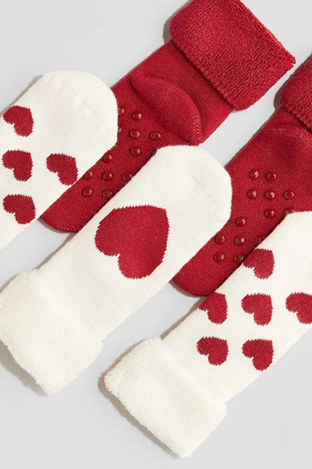 Детские носки хлопковые 3 шт Модель Organic Cotton Non-Slip-Seamless Towel Baby Socks Mem Socks, Nude Color — фото 2