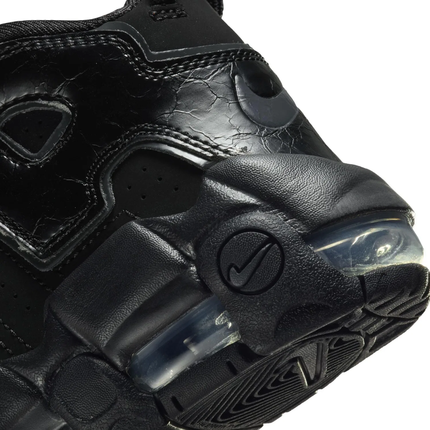 Детские кроссовки для мальчиков с закрытым носком Air More Uptempo NIKE, Anthracite Black — фото 4