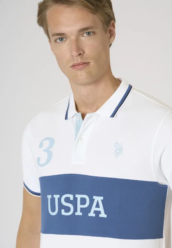 Поло с принтом Polo shirt U.S. Polo Assn., белый — фото 4