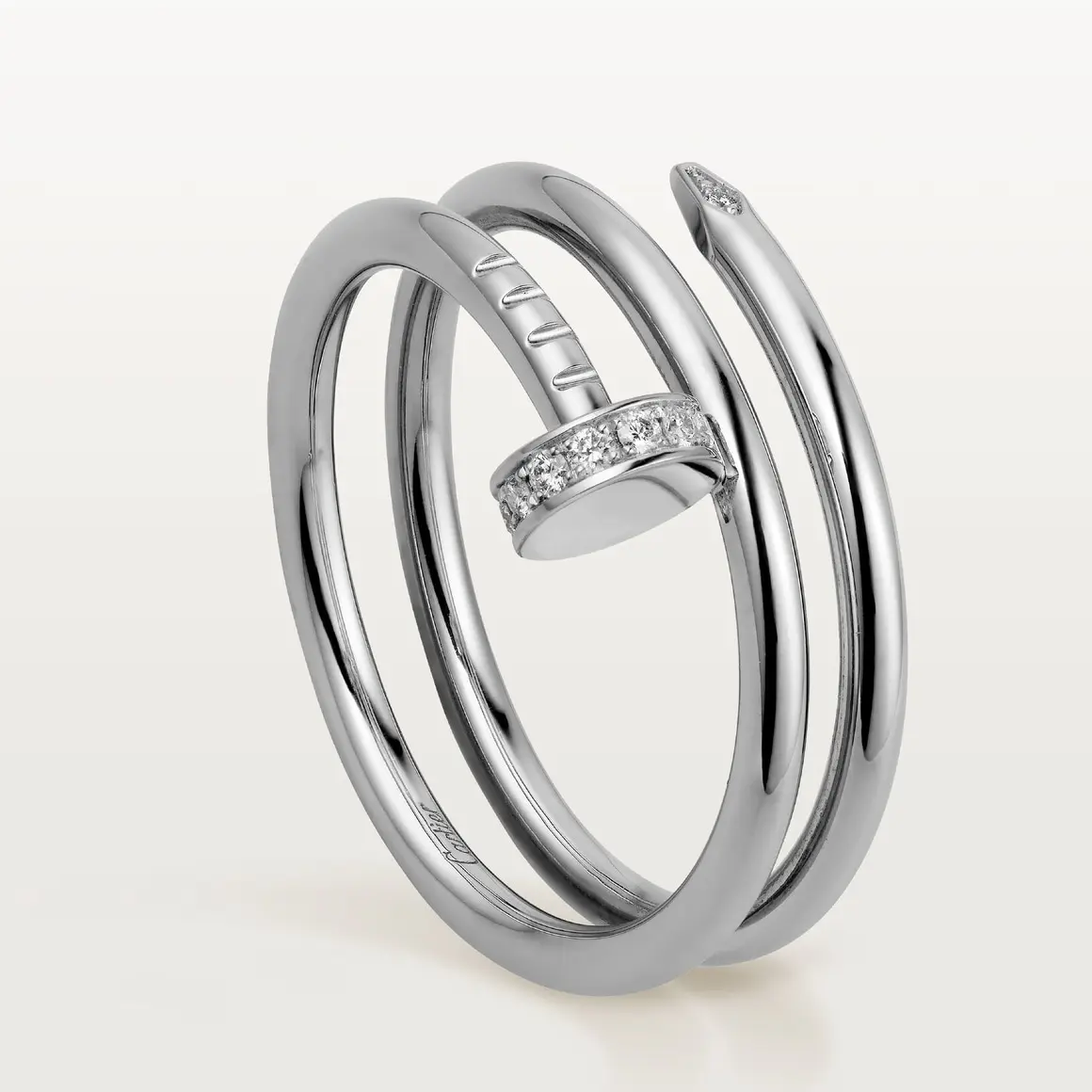 

Кольцо Cartier Juste un Clou Double, белое золото/бриллианты