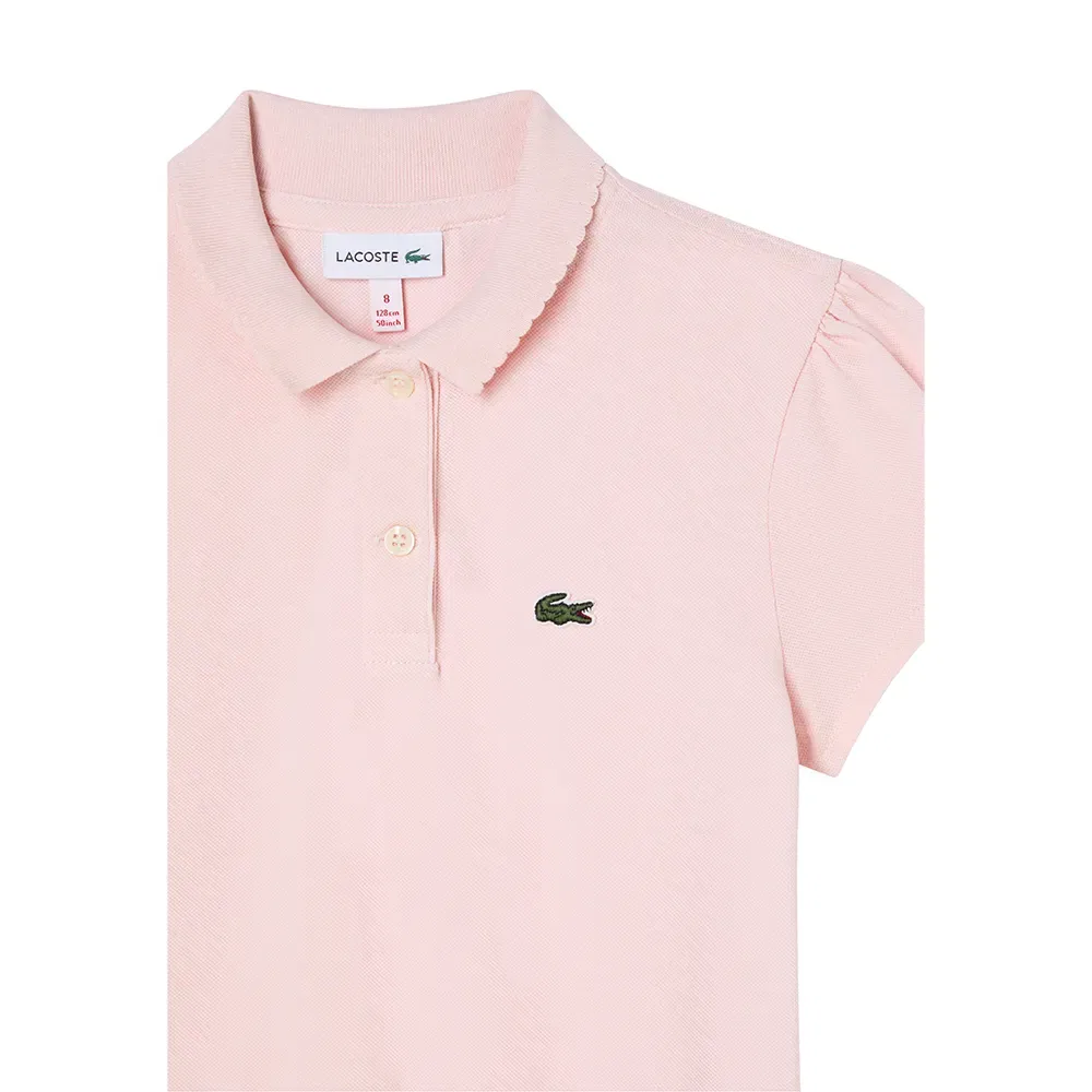 Детское поло для девочек с коротким рукавом Lacoste 447026, Pink — фото 3