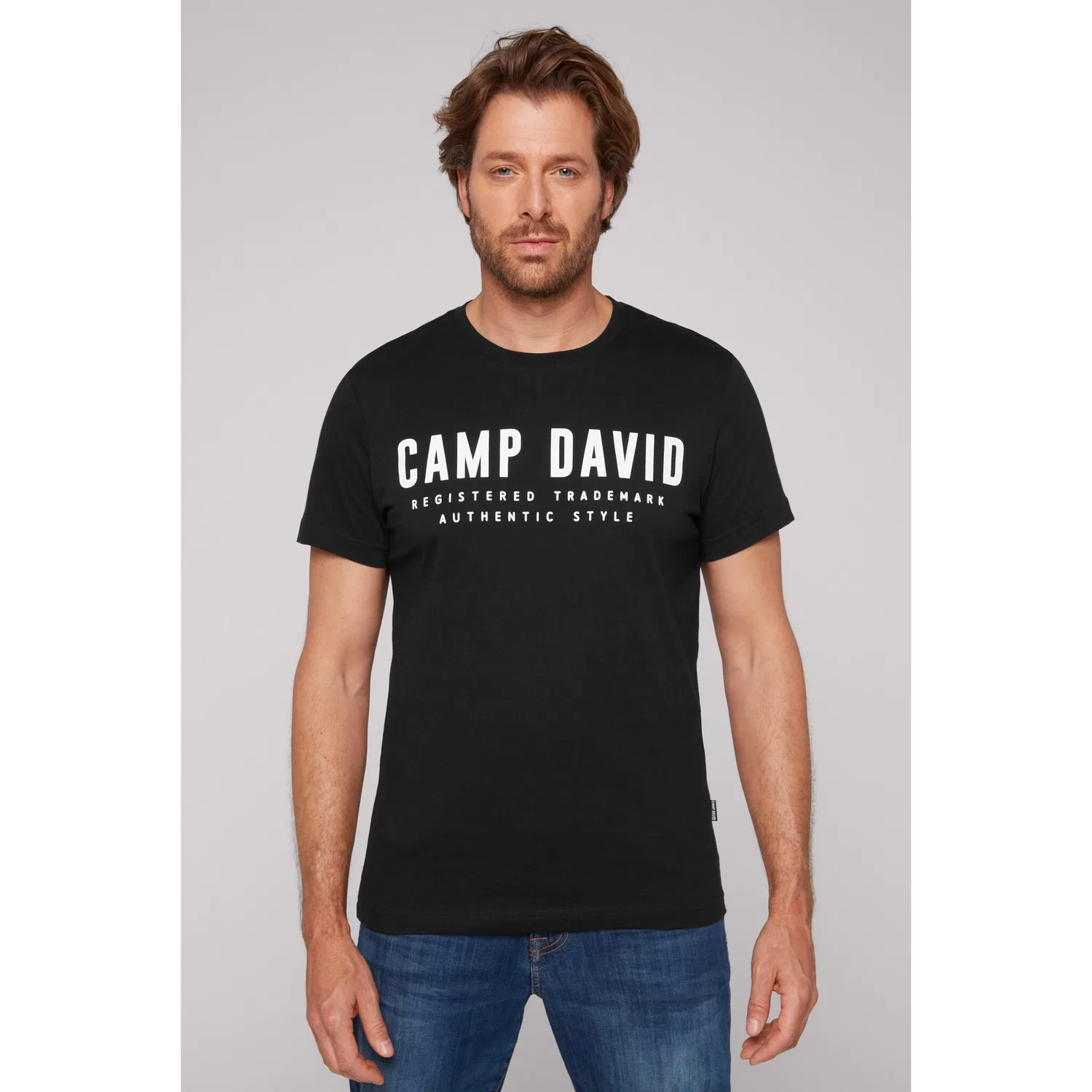 Детская футболка с круглым вырезом и логотипом CAMP DAVID, Black