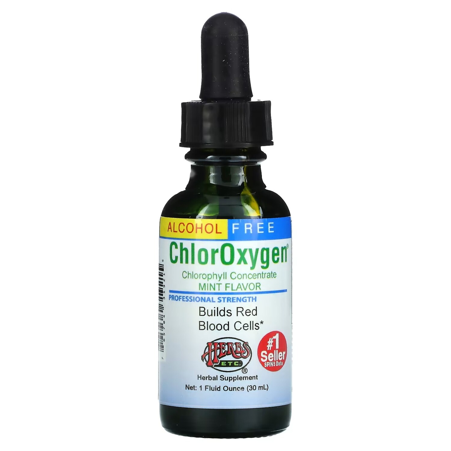 

Herbs Etc., ChlorOxygen, концентрат хлорофилла, без спирта, аромат мяты, 29,5 мл