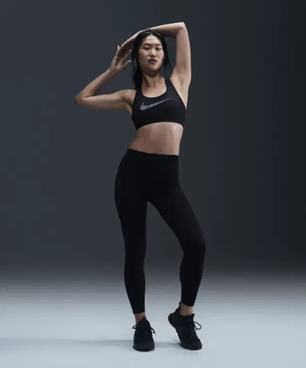 Леггинсы для бега Dri-FIT One Seamless Front High-Waist Full-Length Nike, черный