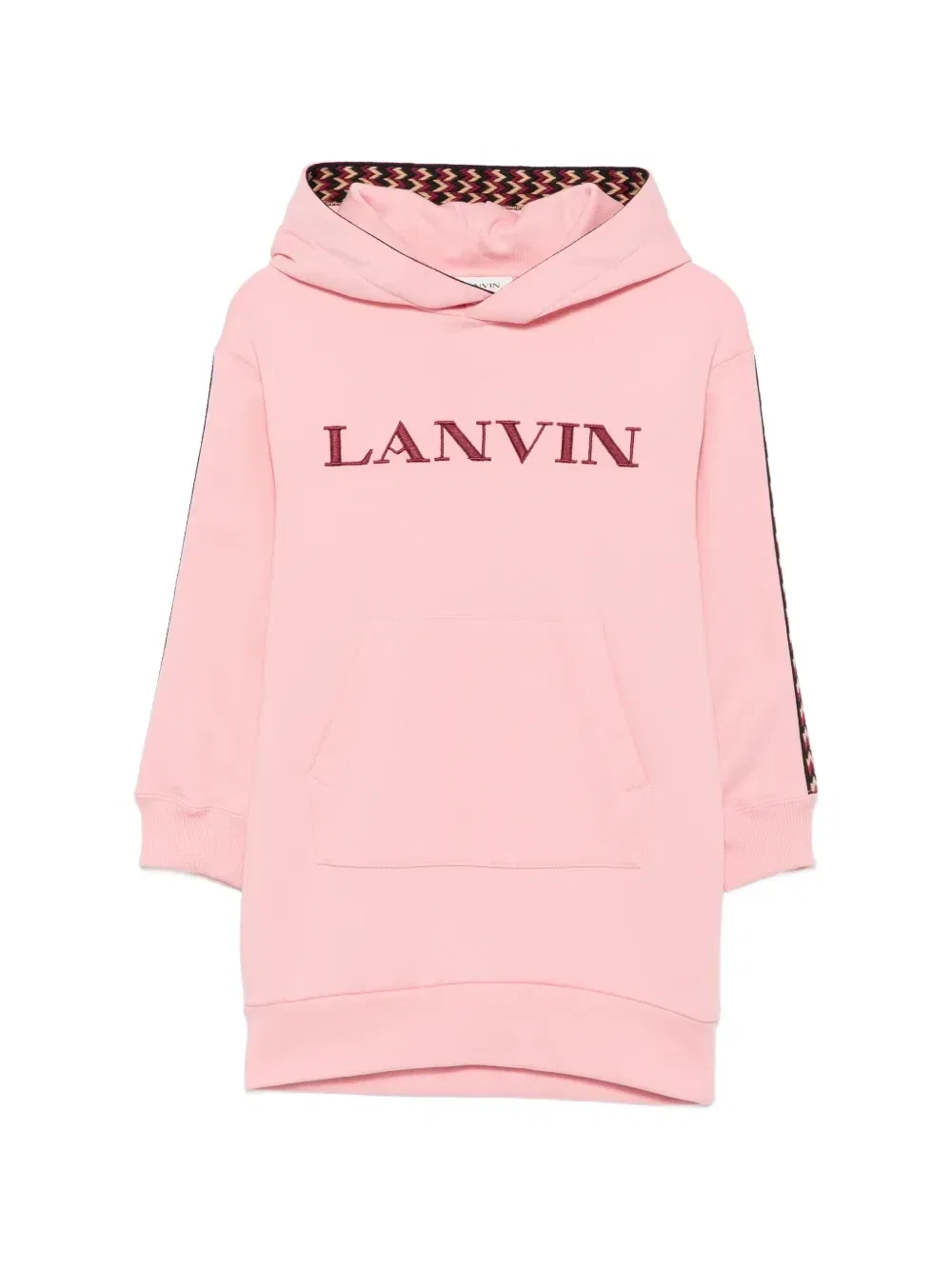 Платье с капюшоном, украшенное логотипом Lanvin Enfant, розовый