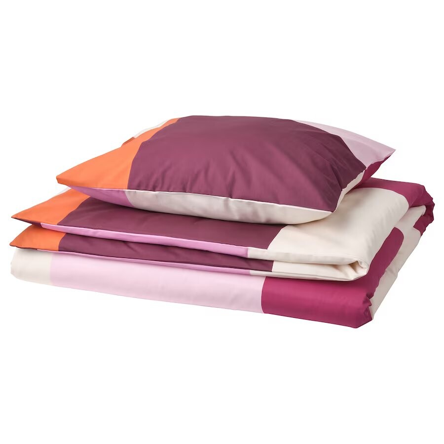 

Комплект постельного белья Ikea Brunkrissla, 150x200/50x60 см, розовый/мультиколор