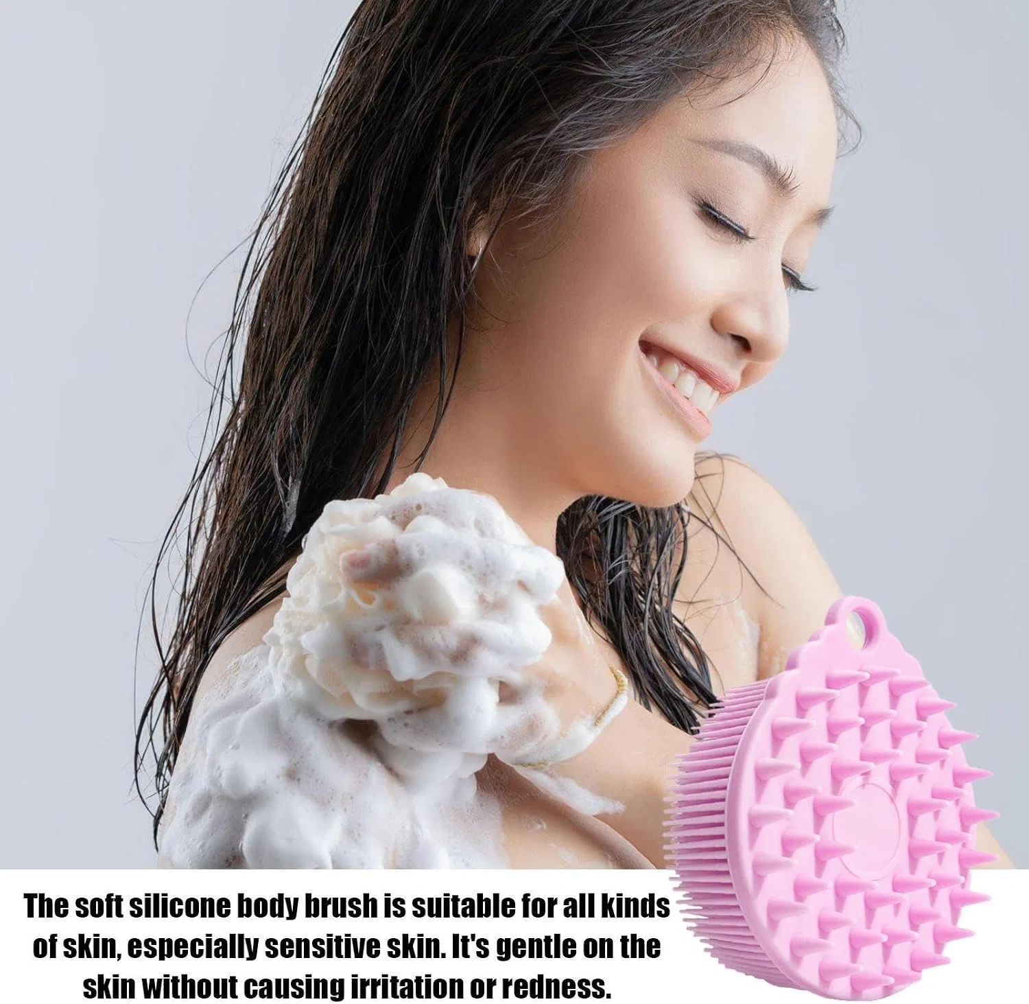 Силиконовая щетка для тела, двойная, Violett Generic — фото 2