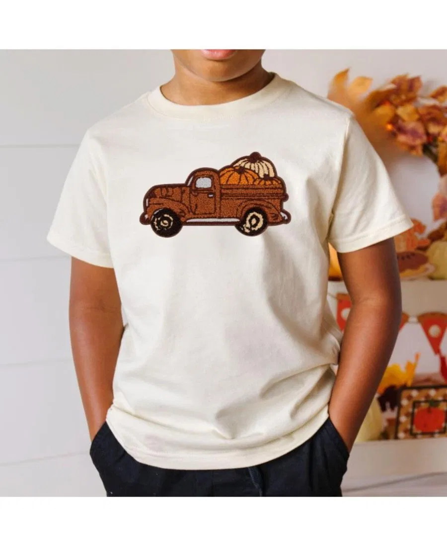 Футболка с длинным рукавом Fall Truck Patch Short Sleeve T-Shirt Sweet Wink, Natural Heather — фото 2