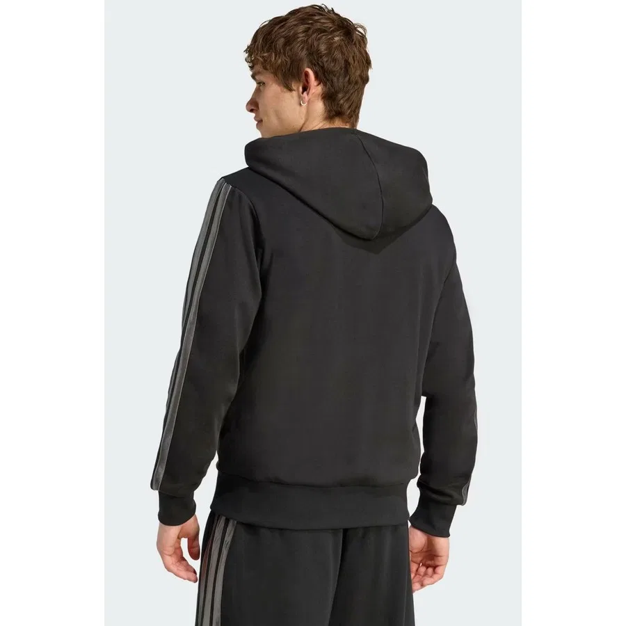Мужской свитшот с капюшоном и молнией, из хлопка, adidas Ess Hld, Черный — фото 2