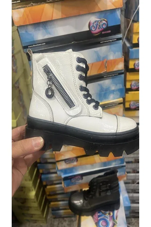 Детские ботинки для девочек с мехом внутри Bornay, White 6