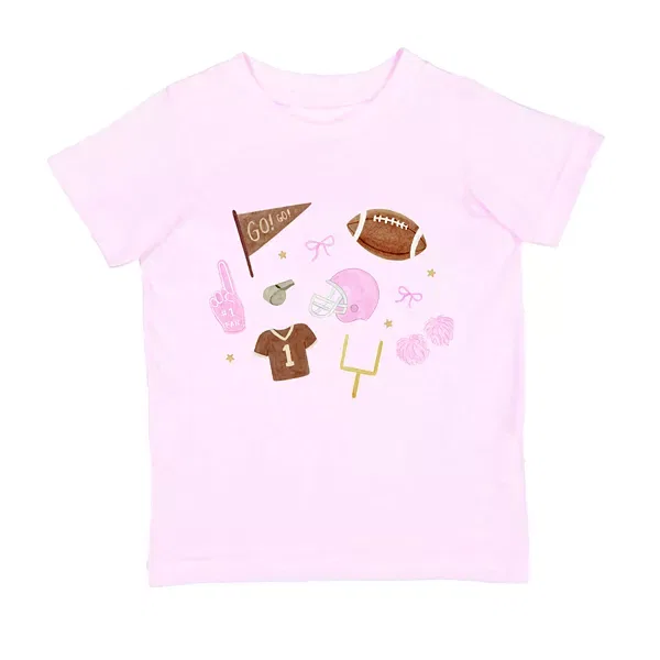 Детская футболка с принтом Game Day Icon Sweet Wink, Ballet Pink