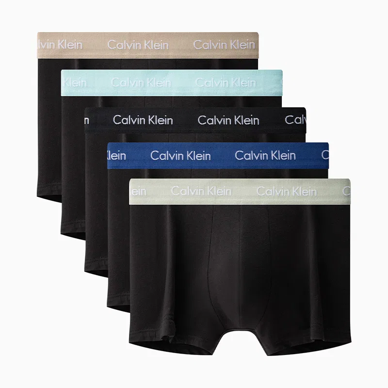 Боксеры 5 шт., Calvin Klein, Light Khaki, Mint Blue, Space Black, Dark Blue, Heather Gray
