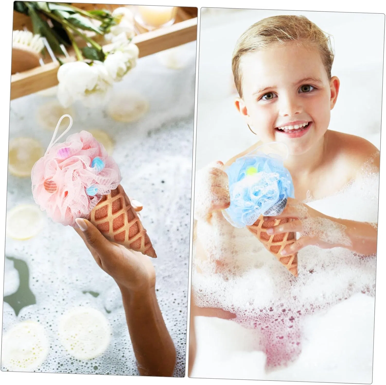 Мочалка для детей Ice Cream Design, ELAYARD, набор 3 шт, 21x11x11 см — фото 4