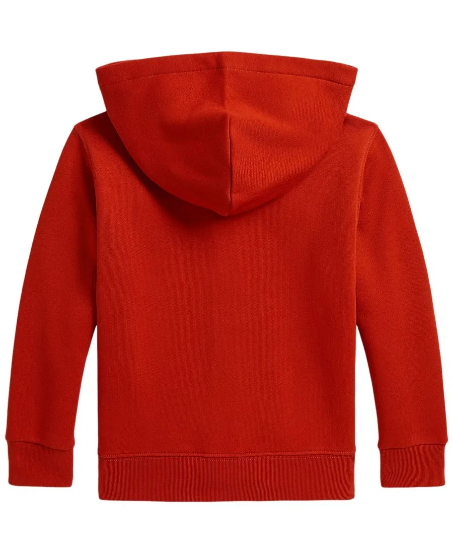 Худи на молнии из футера с капюшоном, длинным рукавом Polo Ralph Lauren, Varsity Orange — фото 2