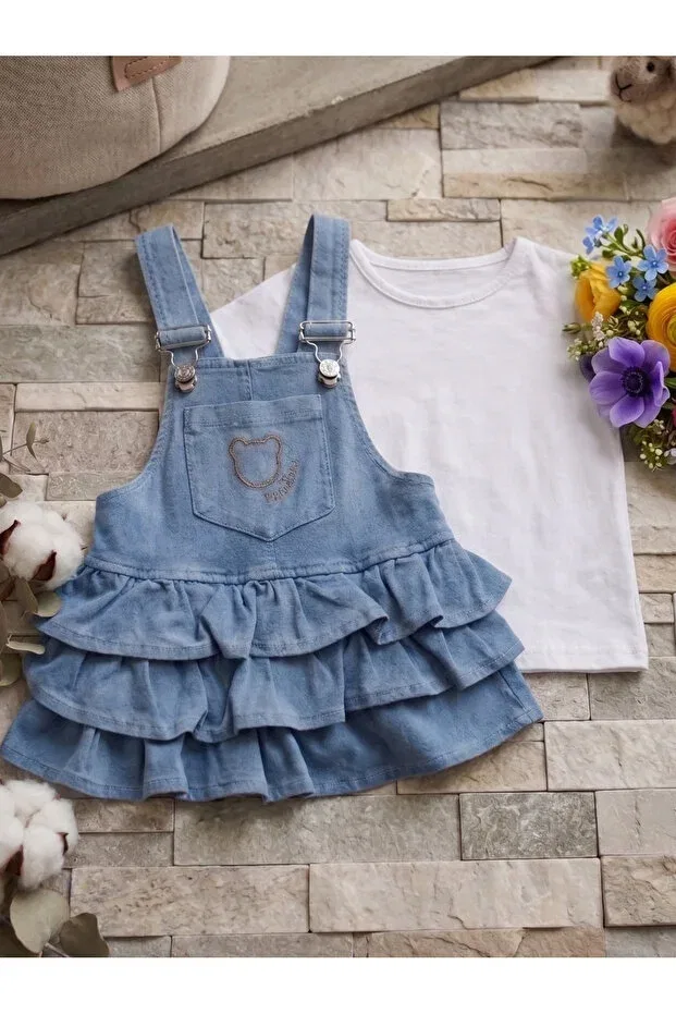 Детский комплект для девочек хлопковый Party Eymirgiyim, Blue — фото 3