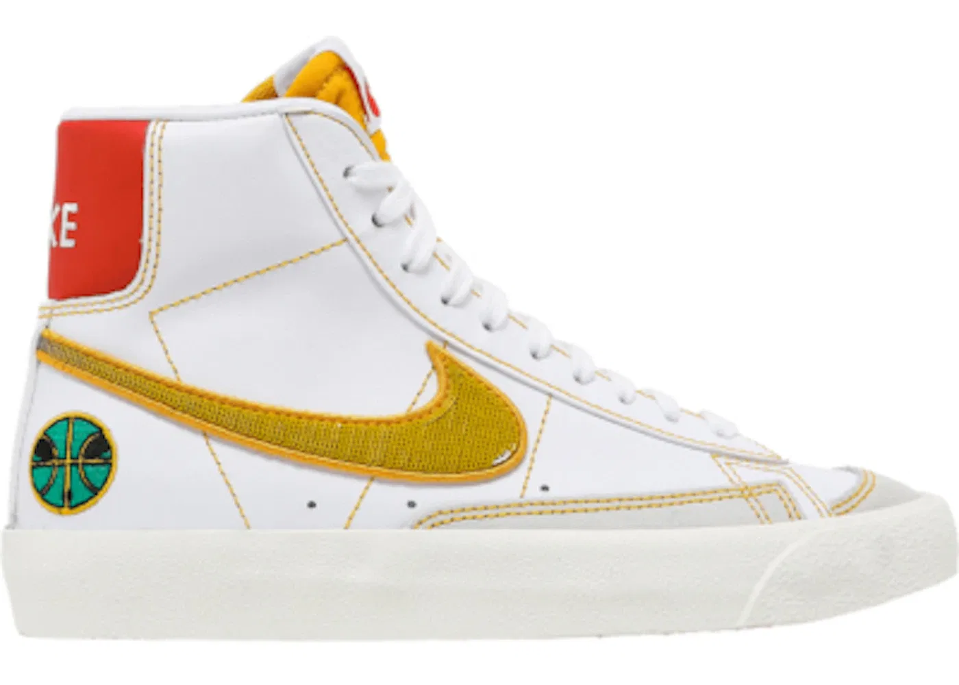 Детские кроссовки Lifestyle с принтом Nike Blazer Mid Nike, White/Orange/Gold