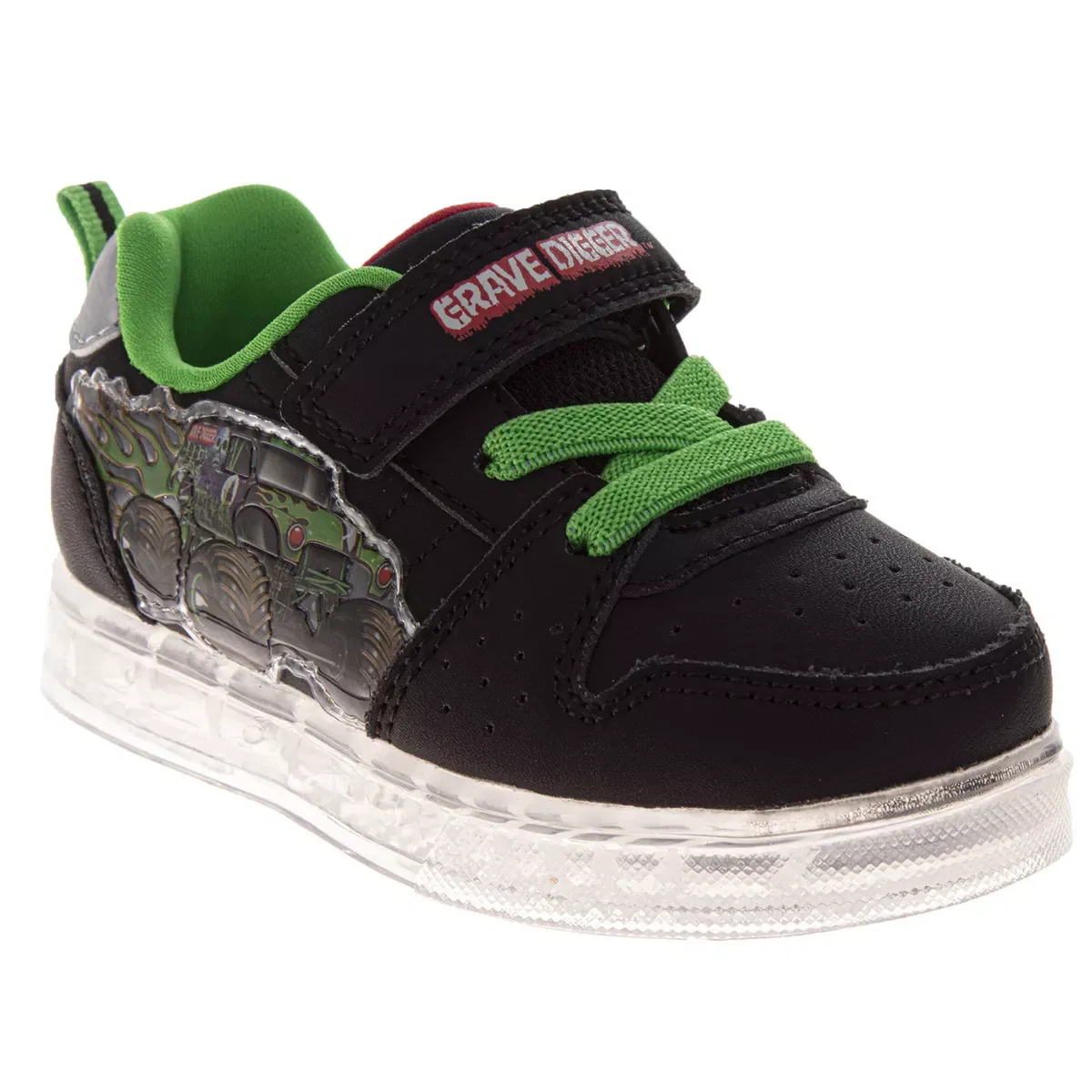 Детские кроссовки для мальчиков с зелеными деталями Monster Jam Disney, Black Green