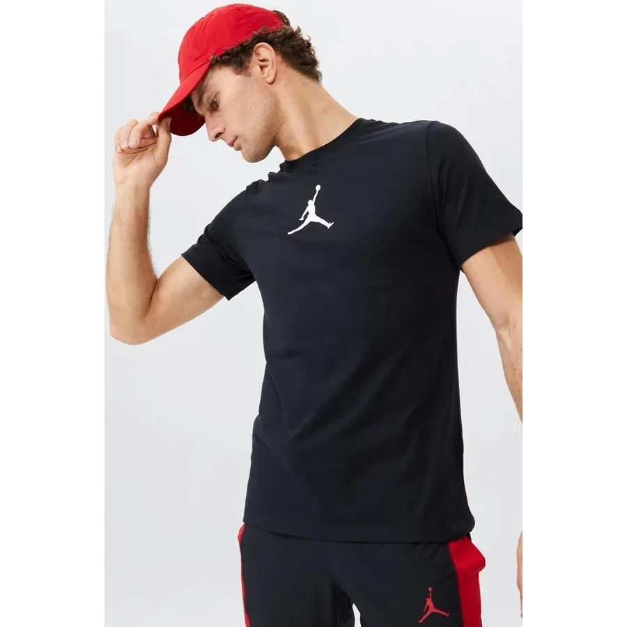 Мужская футболка с графическим принтом Jordan Jumpman Crew Dri-FIT Nike, Черный — фото 2