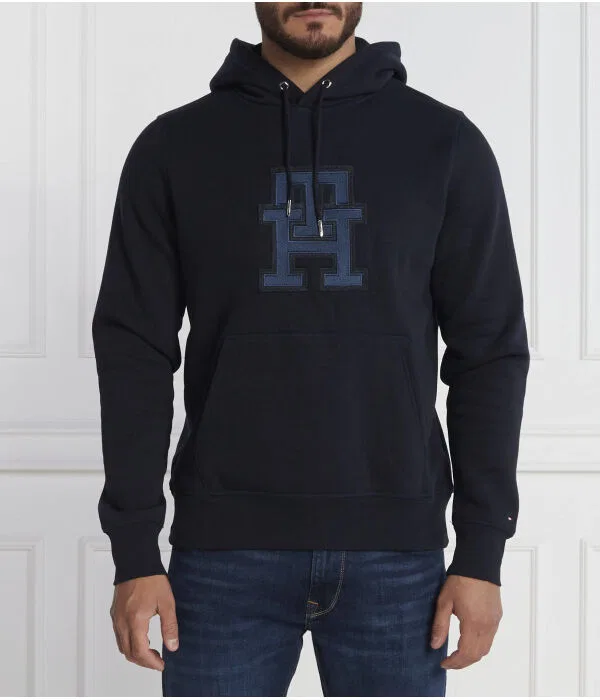 Мужское худи с принтом Monogram Applique Tommy Hilfiger, Blu Marino