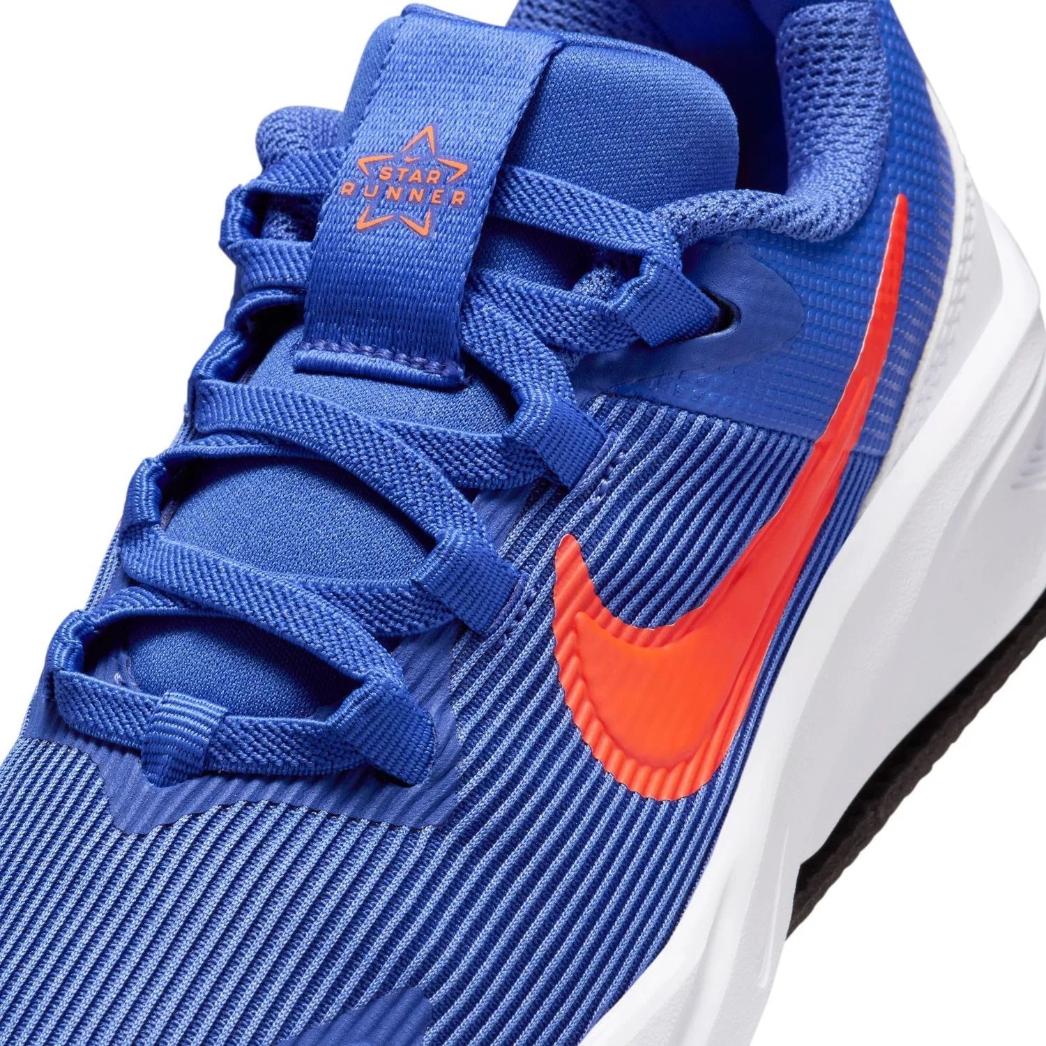Детские кроссовки для мальчиков с шнуровкой Star Runner 4 Nn (Ps) NIKE, Astronomy Blue Team Orange White — фото 2