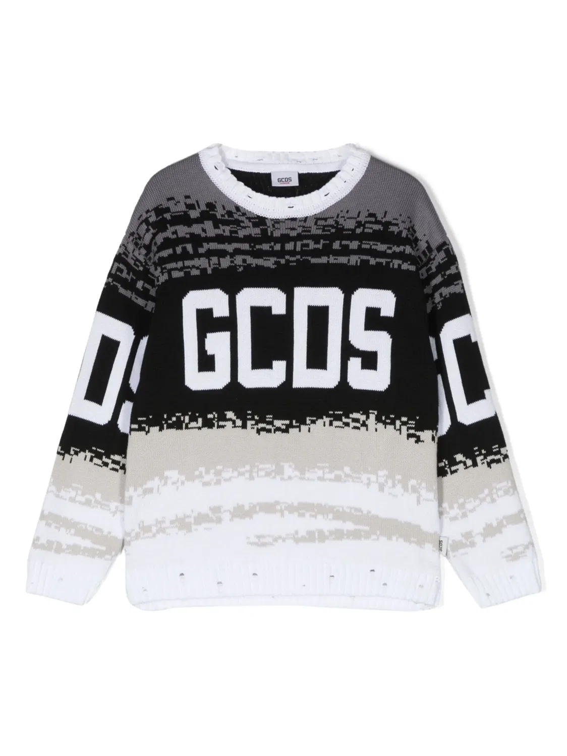 Котоновый свитшот с интарсией GCDS, белый