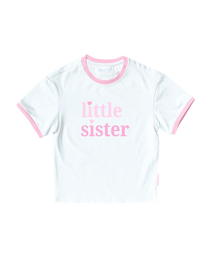 

Футболка с круглым вырезом для девочек "Little Sister" - для малышей Bits & Bows, розовый