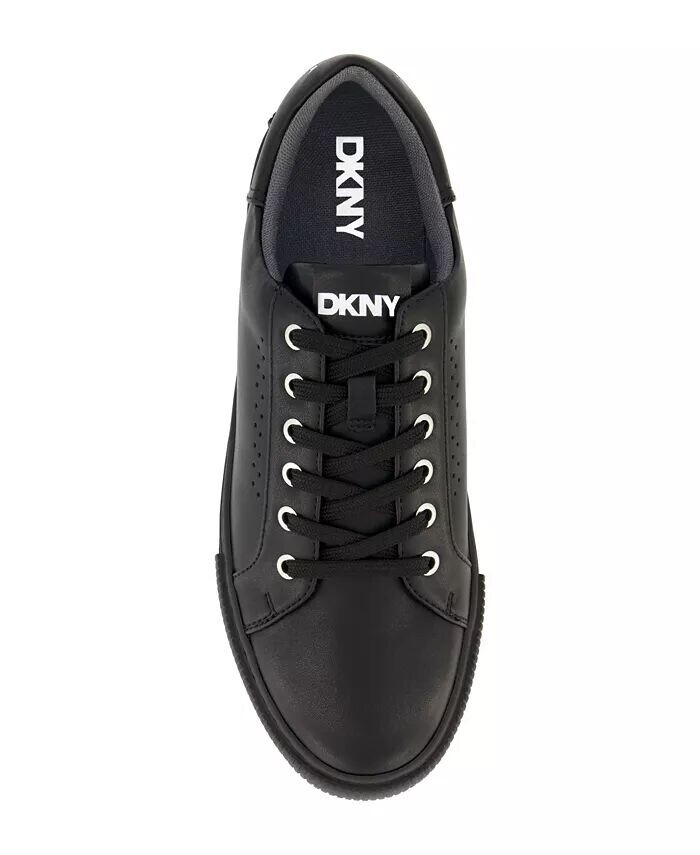 Мужские кроссовки из гладкой кожи с пилообразной подошвой DKNY, черный — фото 4