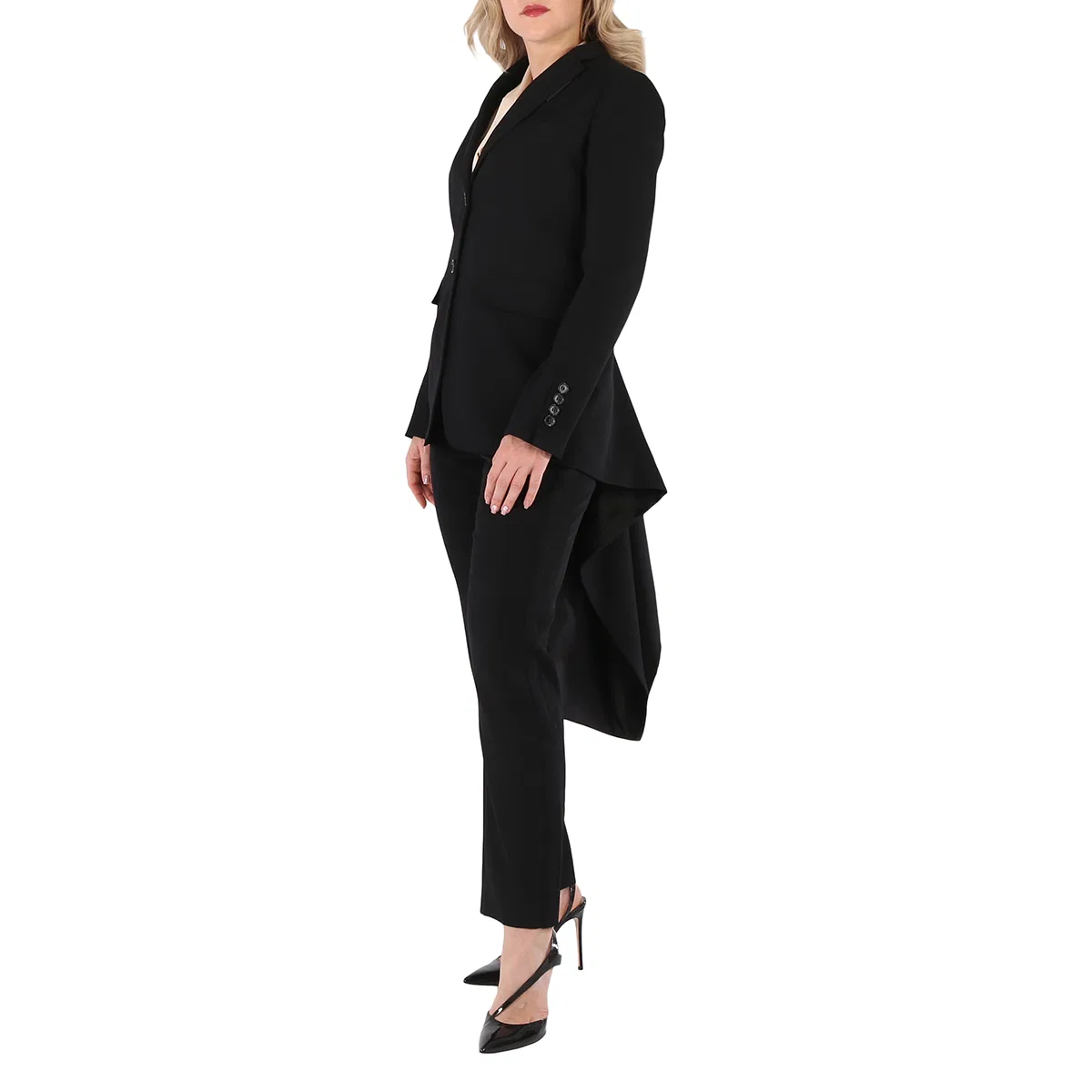 Пальто шерстяное приталенное Exaggerated Panel Detail Wool Tailored Jacket Burberry, Black — фото 2