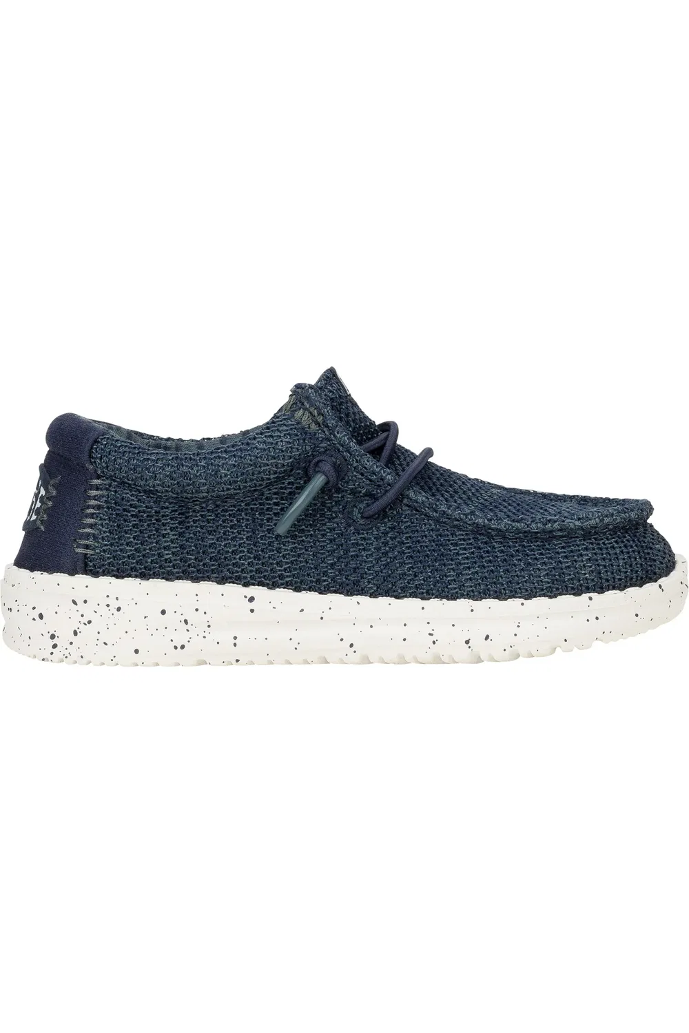 Детские мокасины slip-on на эластичных шнурках Wally Stretch Sox Hey Dude, Navy — фото 2