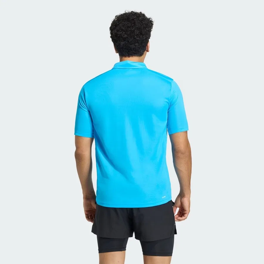 Мужское поло из полиэстера с принтом Workout Essentials Base adidas, Lucid Aquamarine — фото 2