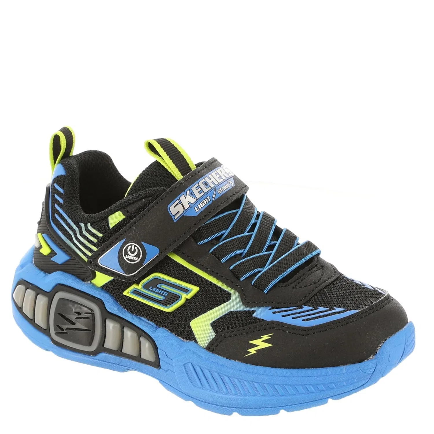 Детские кроссовки для мальчиков с подсветкой Light Storm 3 Skechers, Black Blue Lime — фото 2