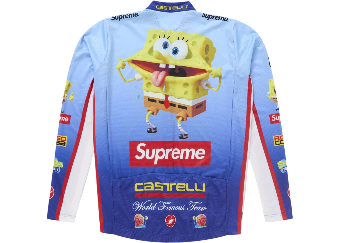 Мужская велосипедная джерси Supreme SpongeBob SquarePants Castelli L/S, Blue — фото 2