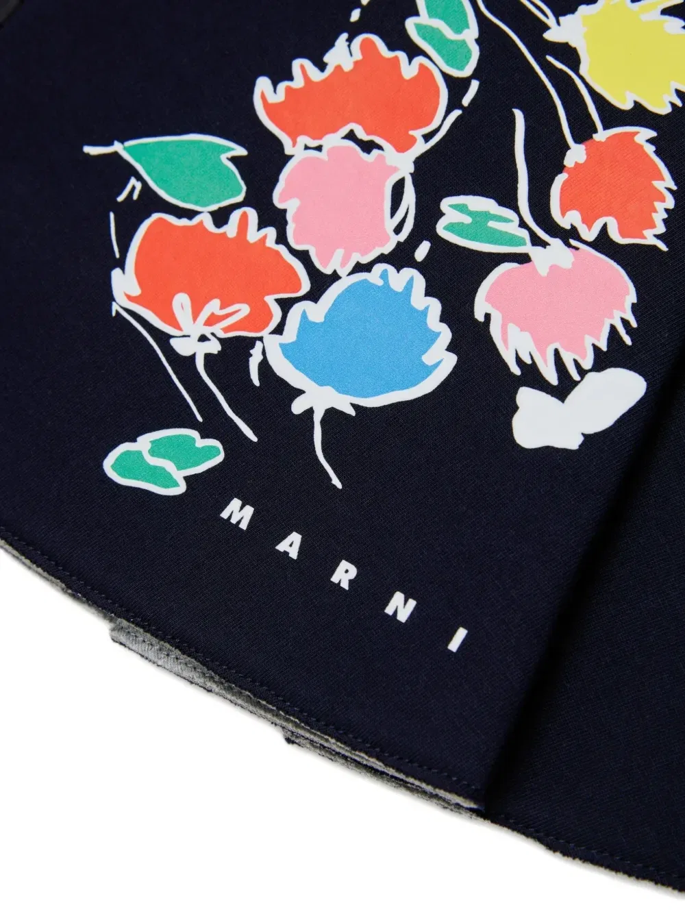 Юбка с цветочным принтом Marni Kids, синий — фото 4