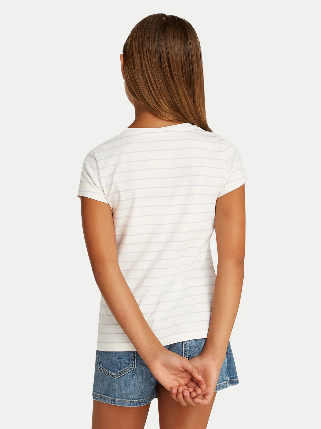 Комплект футболок приталенного кроя для девочки Calvin Klein Jeans, разноцветный — фото 4