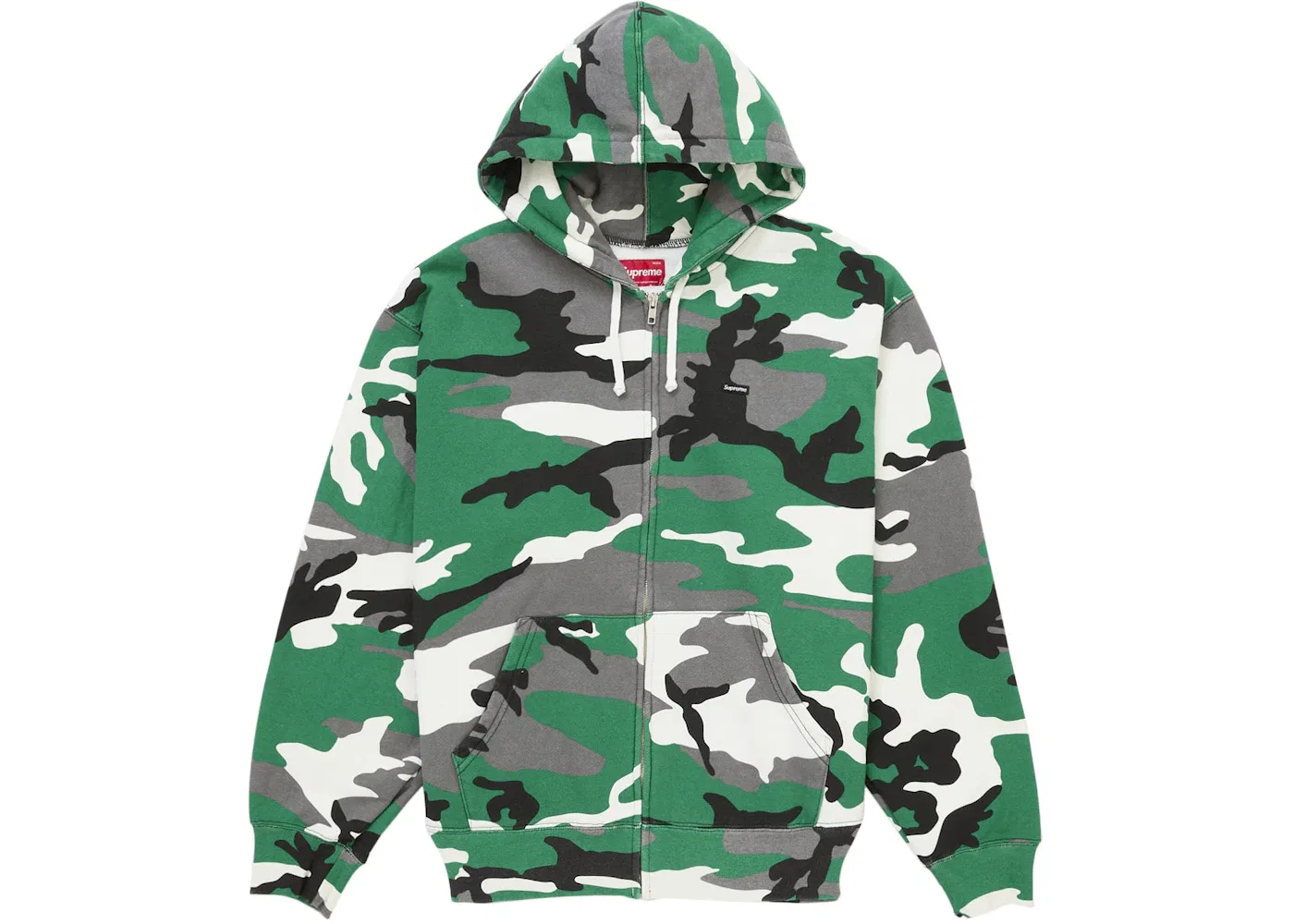 Мужская худи на молнии Green Camo Supreme