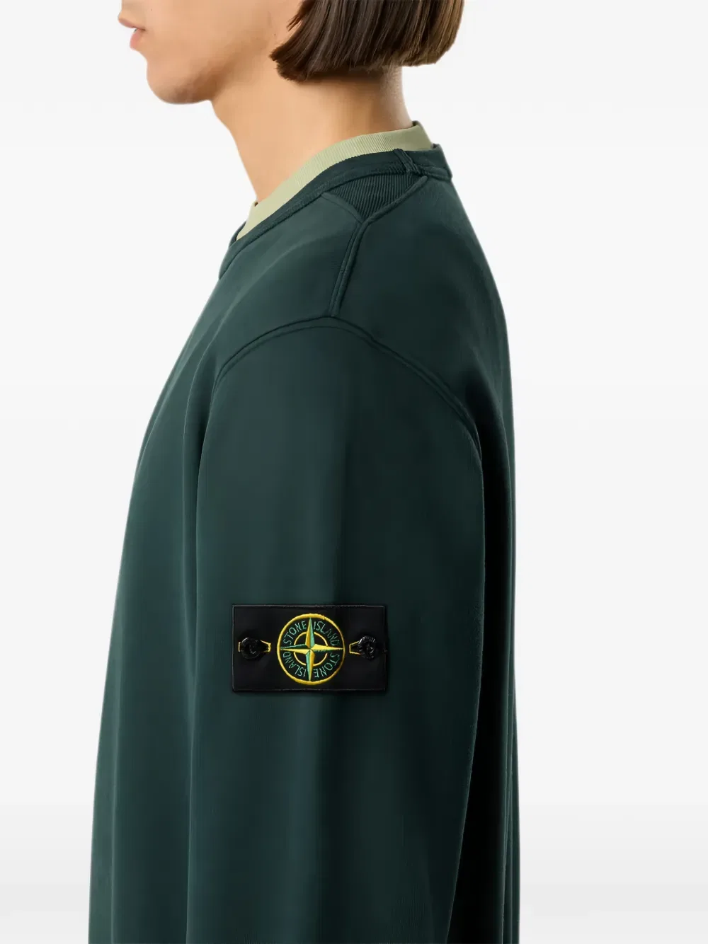 Свитшот хлопковый 6100049 Stone Island, зеленый — фото 4