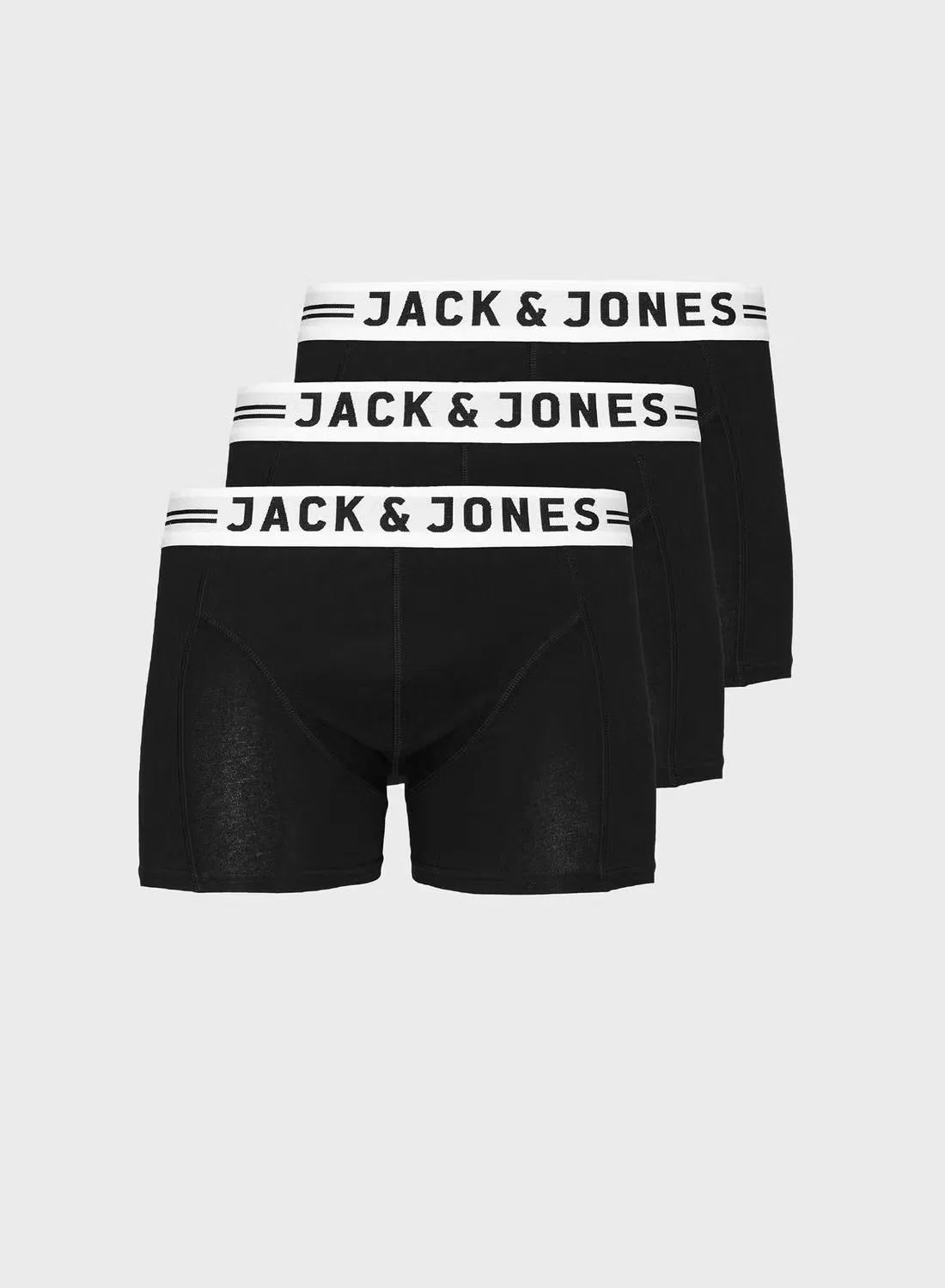Трусы-боксеры хлопковые комплект из 3 штук Jack & Jones Junior, черный