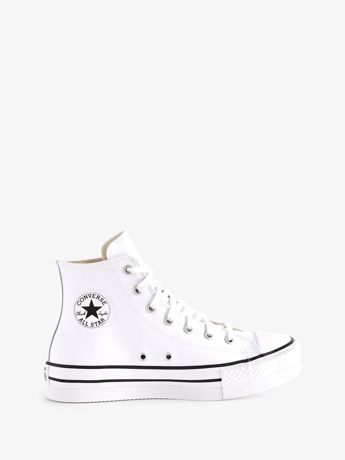 Кроссовки высокие на платформе Converse, белые