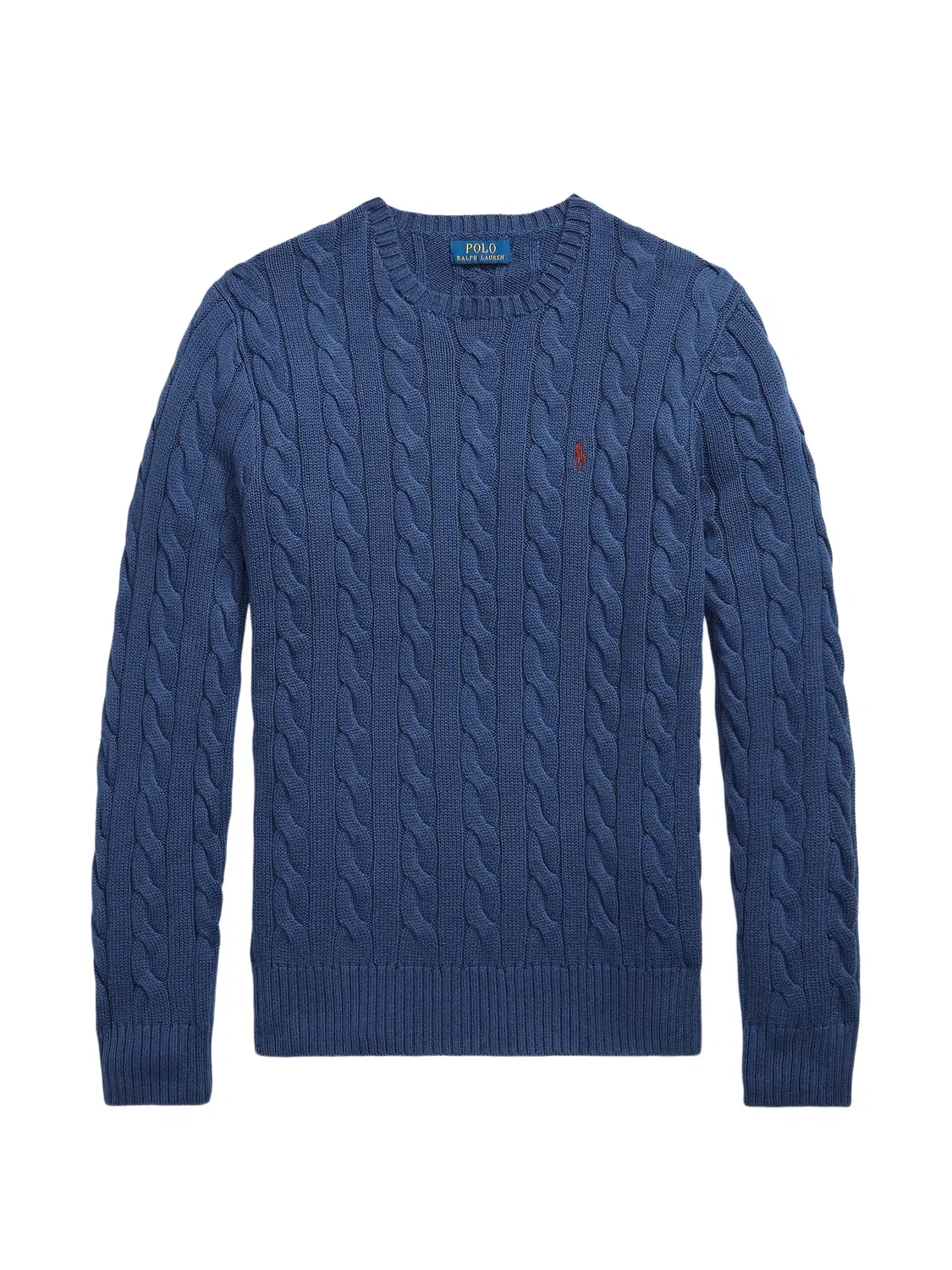 Хлопковый свитер фактурной вязки Polo Ralph Lauren, синий
