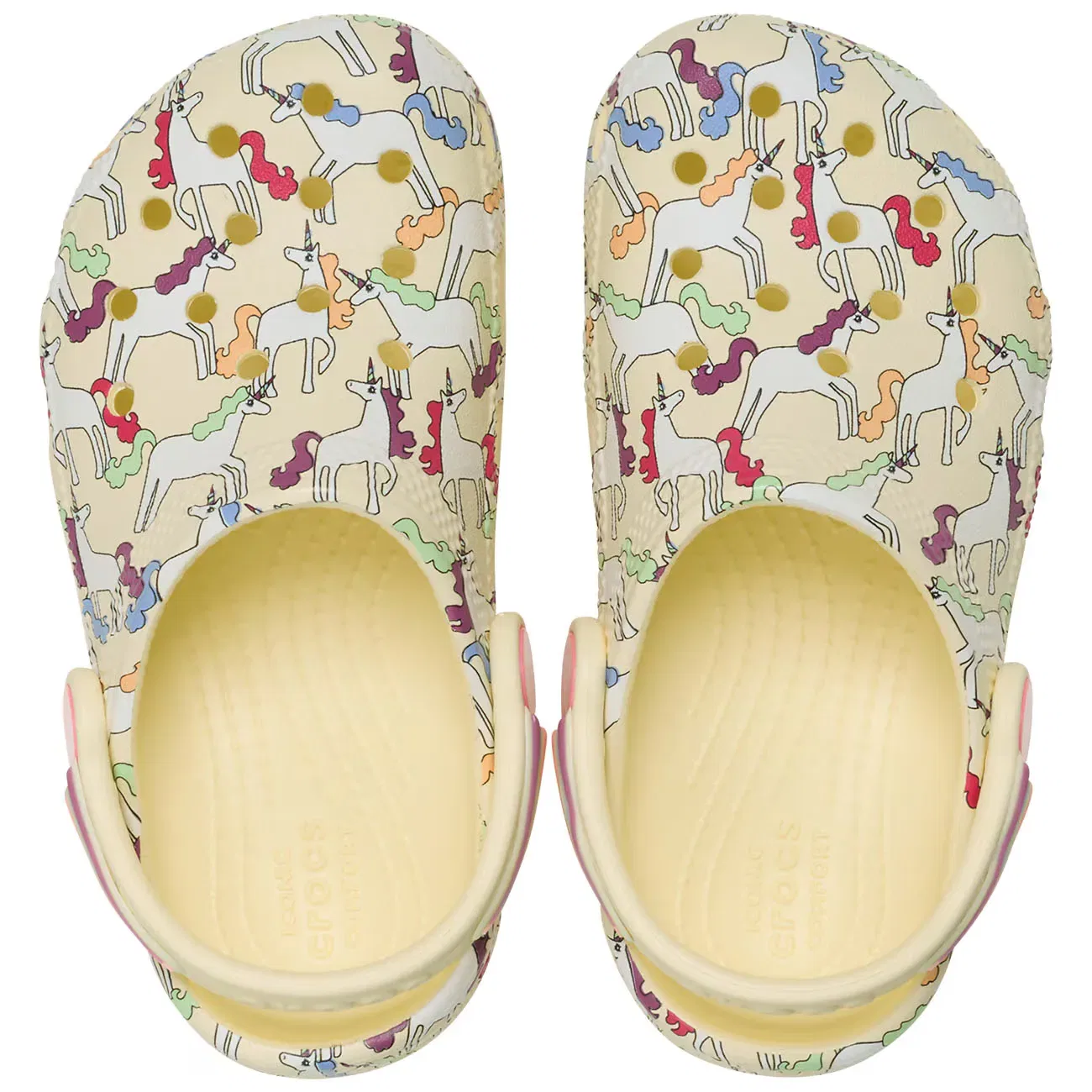 Детские сабо для мальчиков и девочек Classic Unicorn Graphic Clog T Crocs, Amarillo — фото 3