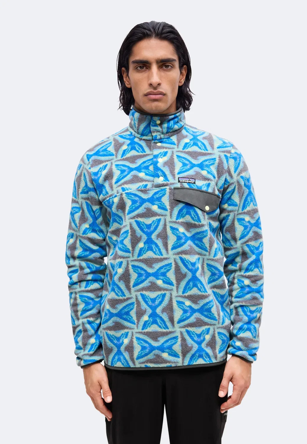 Флисовый джемпер Synch snap-t Patagonia, Deep Freeze/Forge Grey